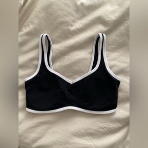Abercrombie YPB Black and White Women's Sports Bra